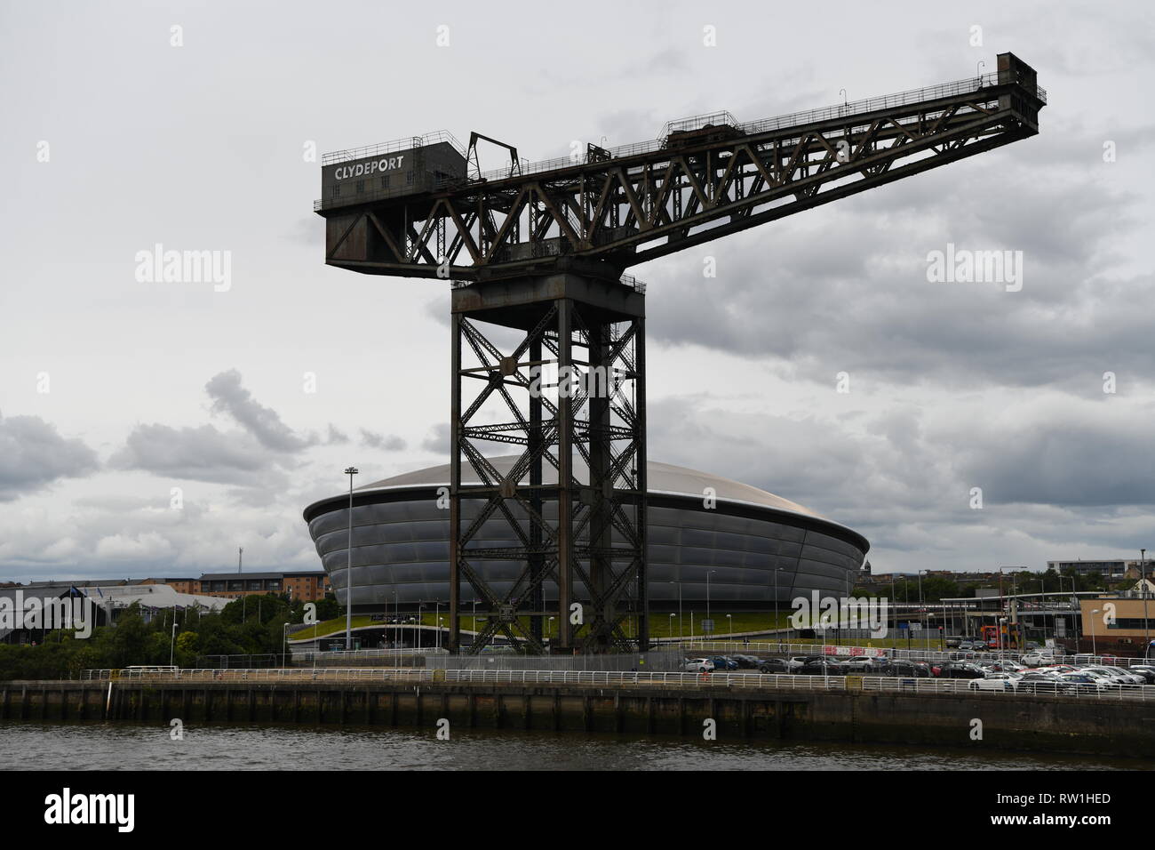 L'Finnieston Crane ou Stobcross grue est une ancienne grue en porte-à-faux géant dans le centre de Glasgow, Ecosse, Royaume-Uni. Banque D'Images