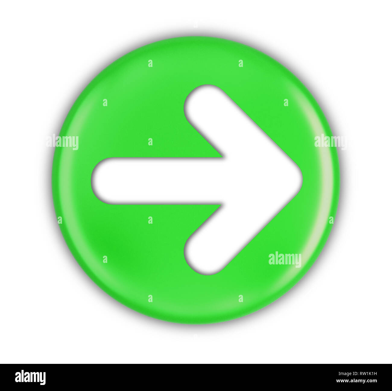 Bouton avec panneau de flèche. Image avec clipping path Banque D'Images