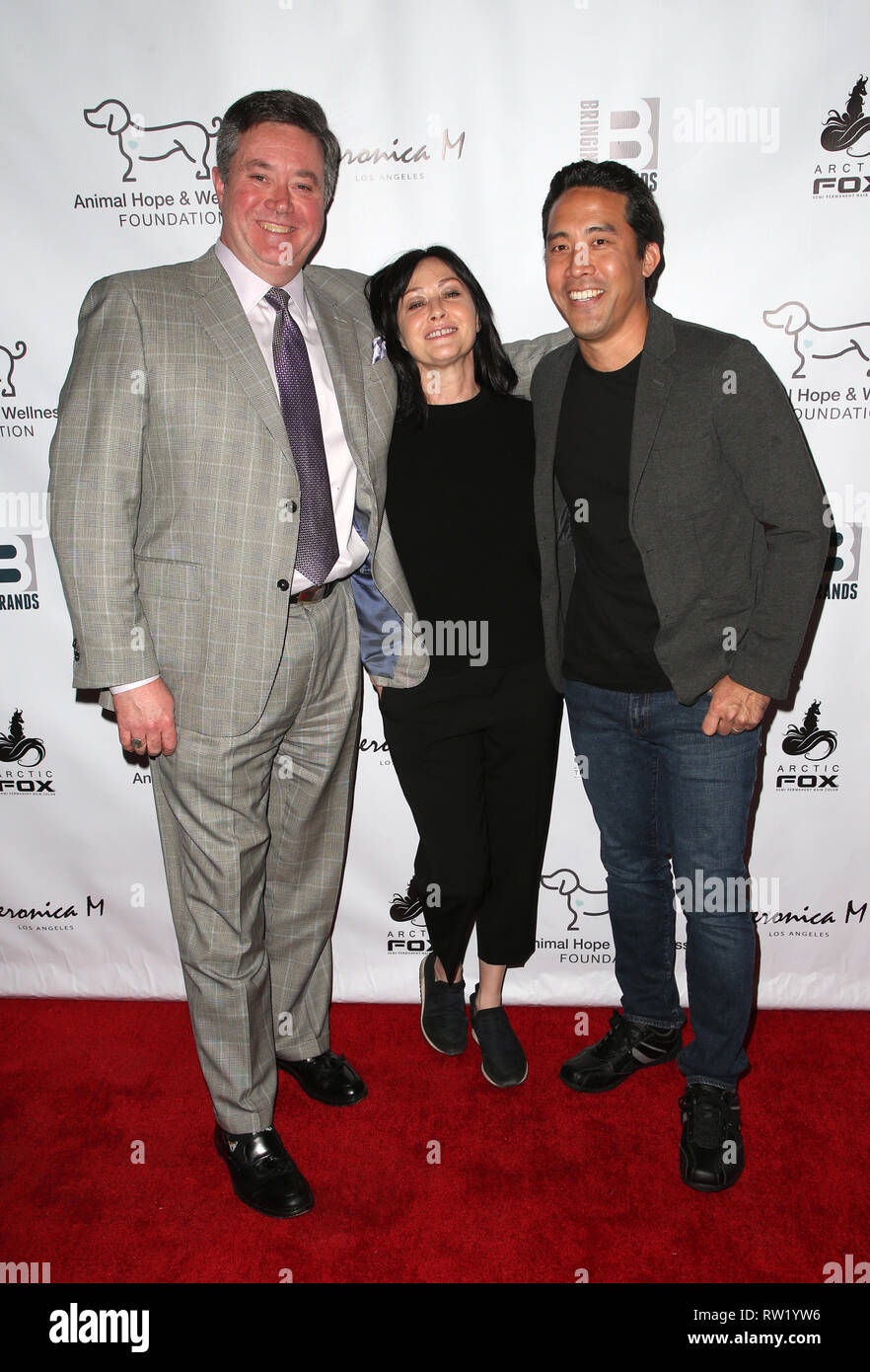 Culver City, CA. 3e Mar, 2019. Sean Doherty, Shannen Doherty, Marc Ching, à la compassion du projet 2e gala-bénéfice annuel à Playa Studio à Culver City, Californie, le 3 mars 2019. Credit : Faye Sadou/media/Alamy Punch Live News Banque D'Images