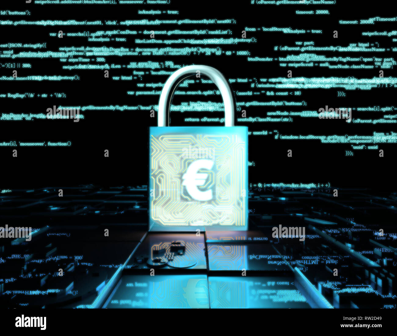 Transmission et verrouillage des données réseau, Euro, protection de sécurité Banque D'Images