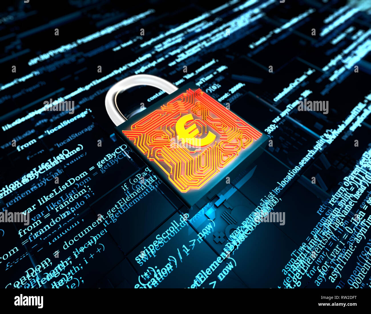 Transmission et verrouillage des données réseau, Euro, protection de sécurité Banque D'Images