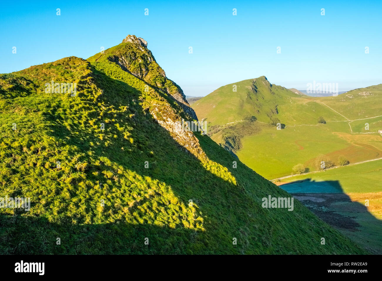 Chrome Hill vu de Parkhouse Hill, parc national de Peak District,UK Banque D'Images