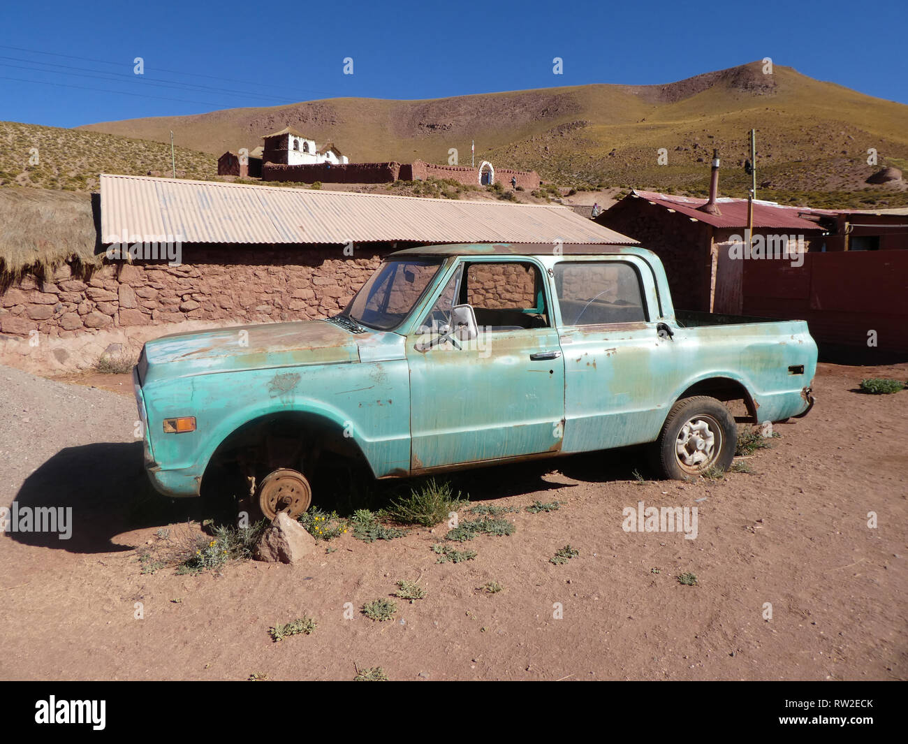 Chevrolet pick up truck abandonnés au Chili 2019 Banque D'Images