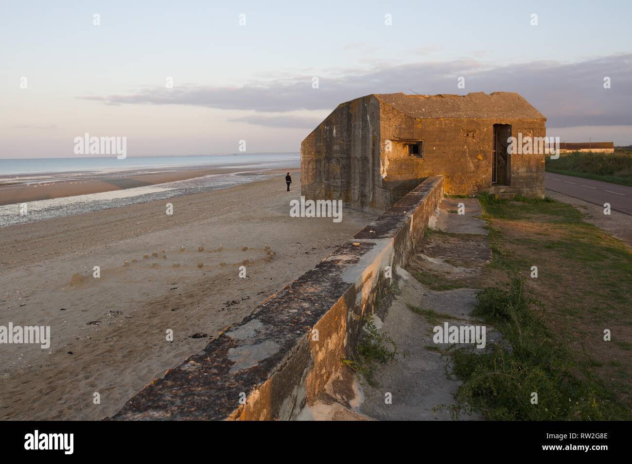 Bunker à Utah Beach, Normandie, France Banque D'Images