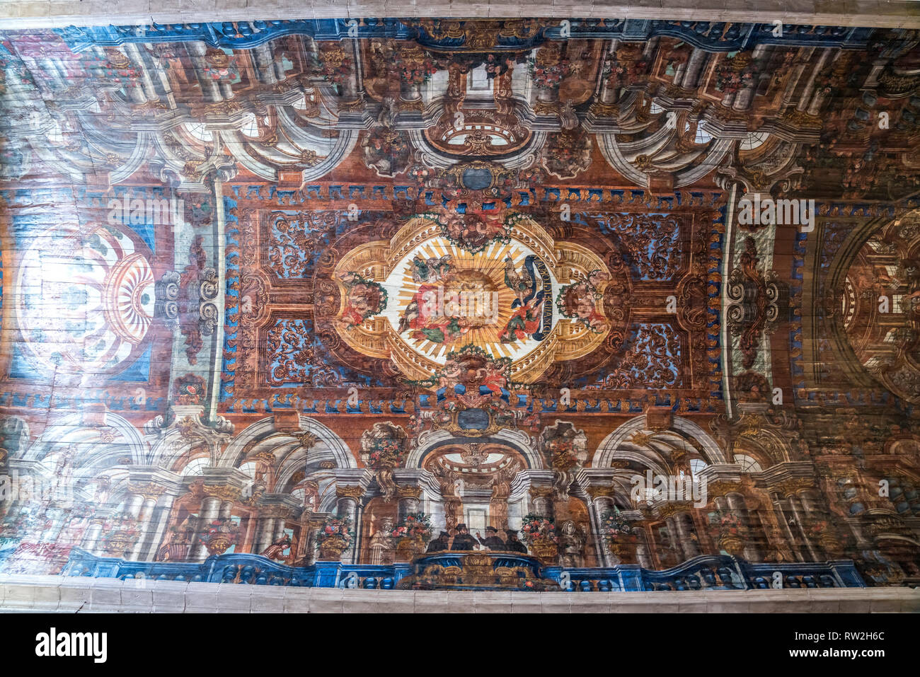 Deckengemälde der Jesuitenkirche Igreja do Colégio suis Praca Do Municipio, Funchal, Madeira, Portugal, Europa | peinture de plafond, Saint John l'Evang Banque D'Images