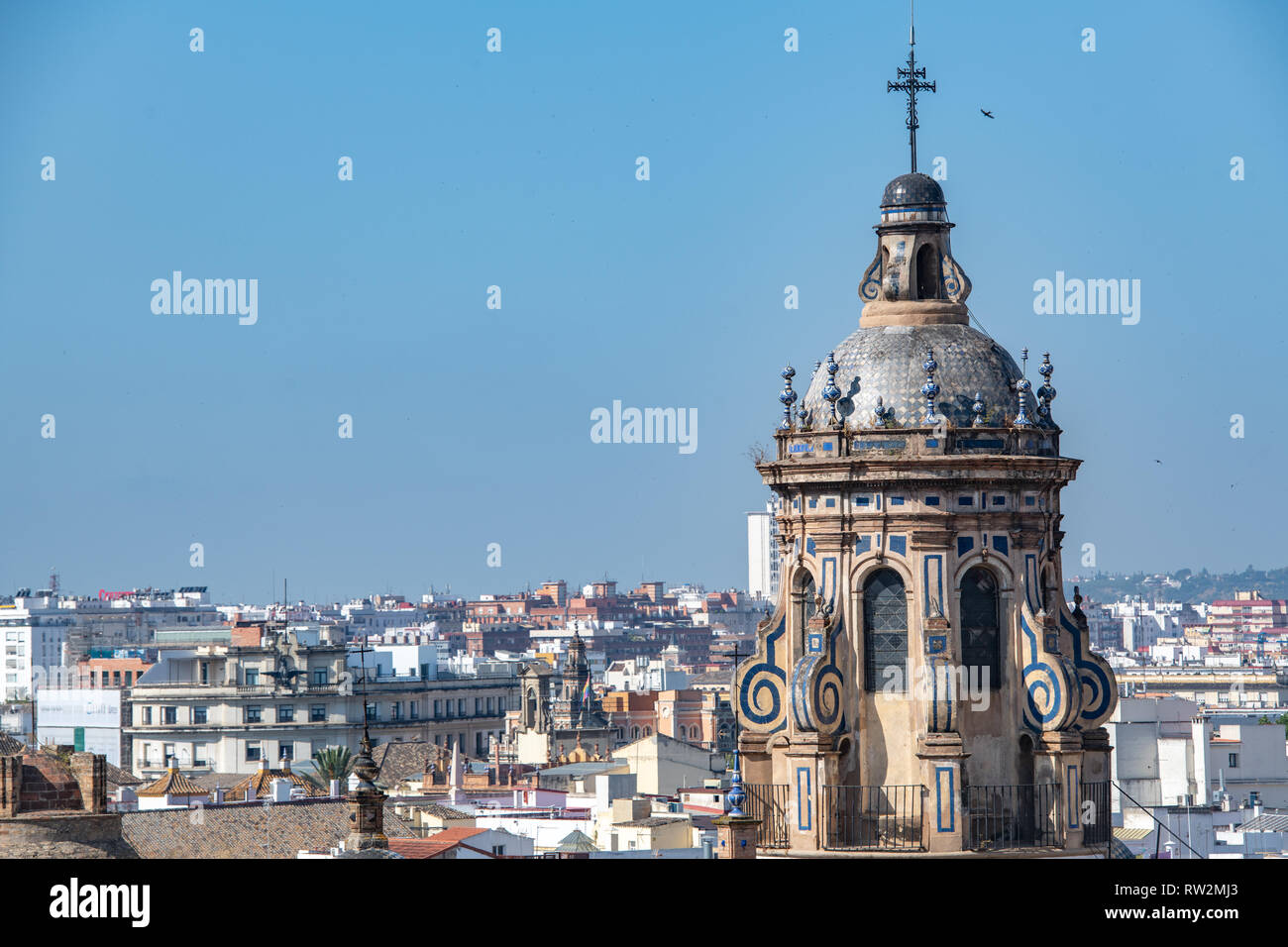 Une image de la coupole sur la troisième plus grande église du monde la cathédrale Sainte Marie de l'Voir à Séville , Espagne. Banque D'Images