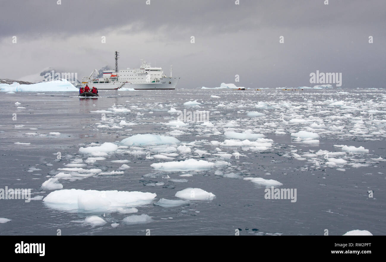 La péninsule antarctique, le 29 décembre 2008:'voyager en région antarctique Banque D'Images