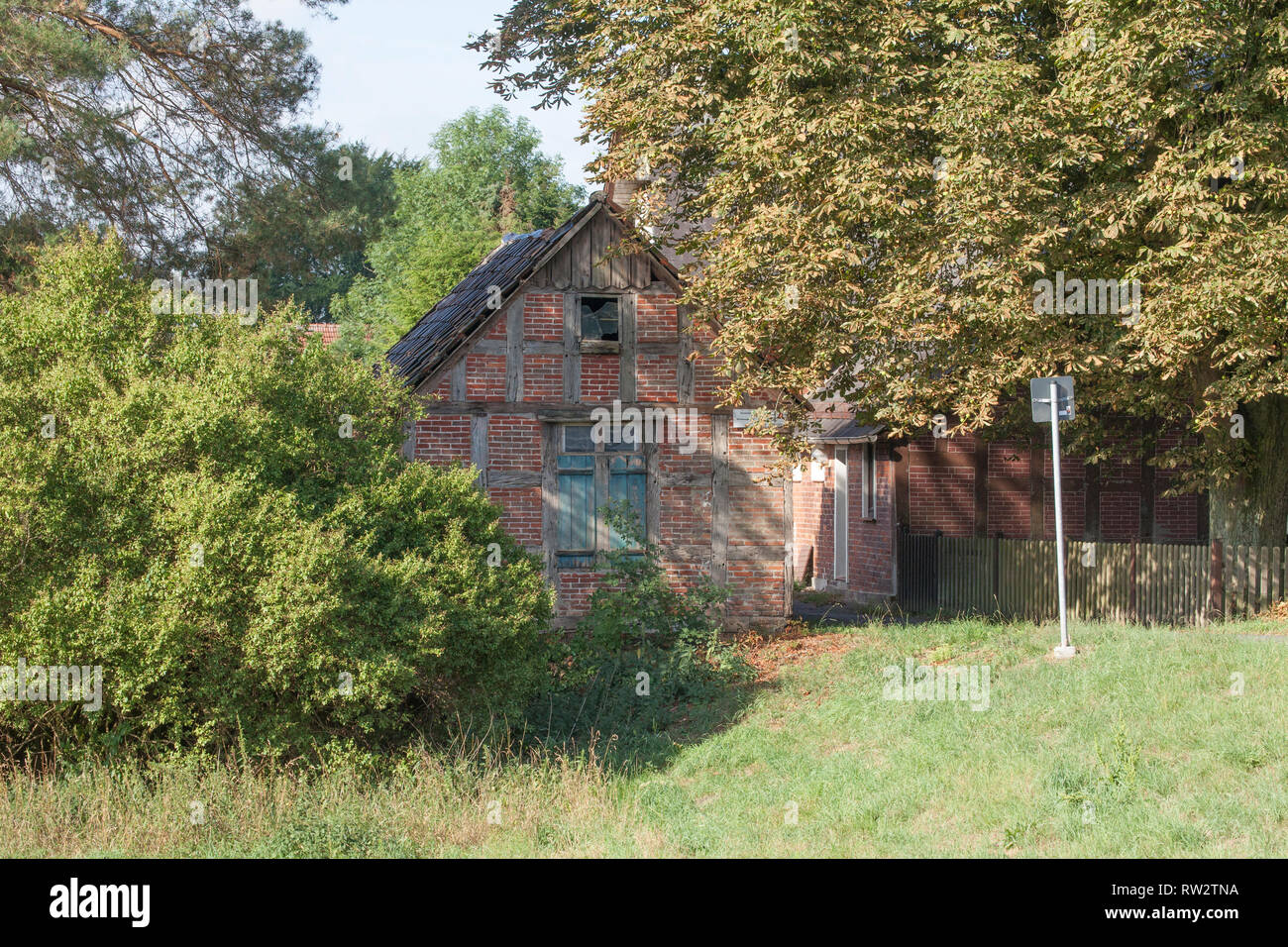 Maison ancienne à colombages, Lilienthal, Basse-Saxe, Allemagne, Europe Banque D'Images