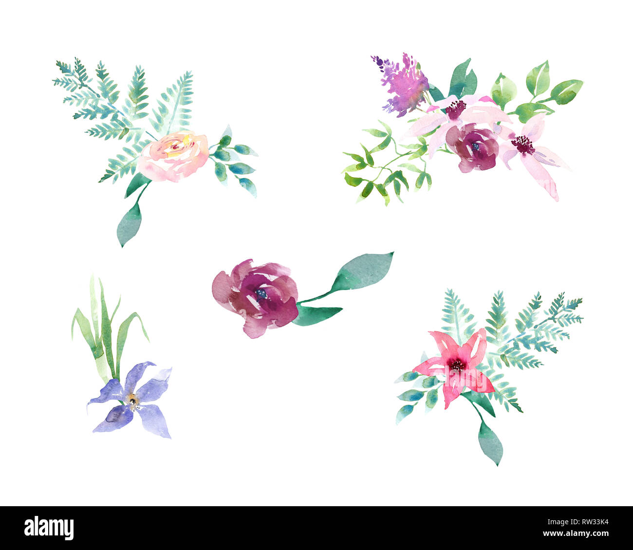 Collection Printemps Mariage Romanric Aquarelle Bouquet