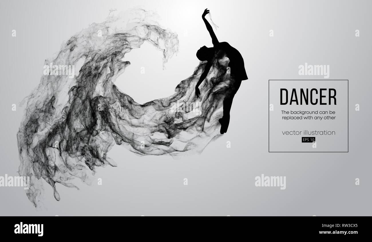 Abstract silhouette d'un dencing fille, femme, ballerine sur le fond blanc. Le ballet et la danse moderne. Illustration de Vecteur
