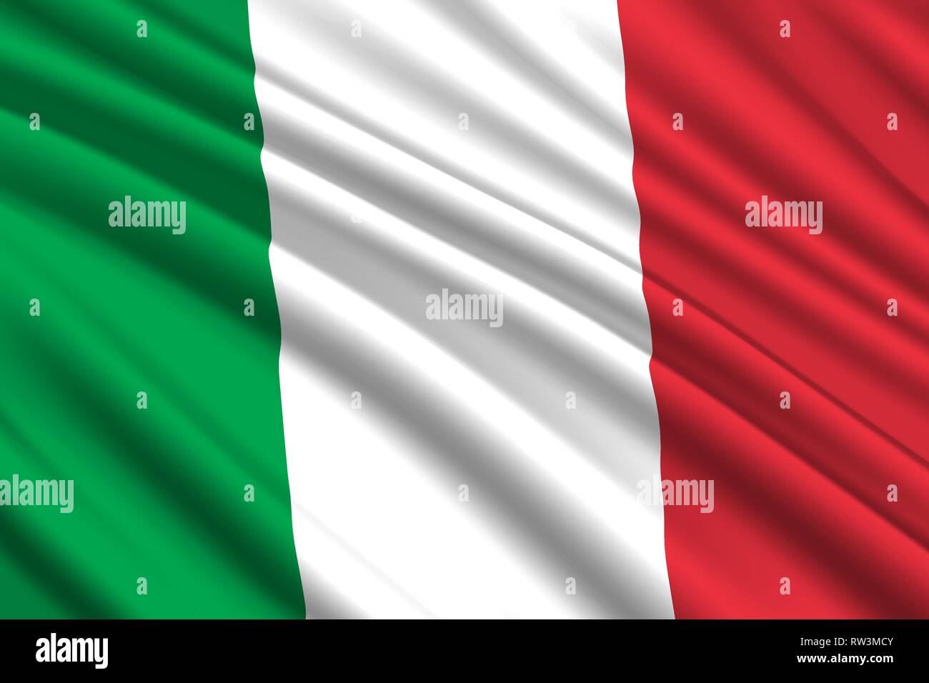 Waving Flag de l'Italie. Vector illustration Illustration de Vecteur