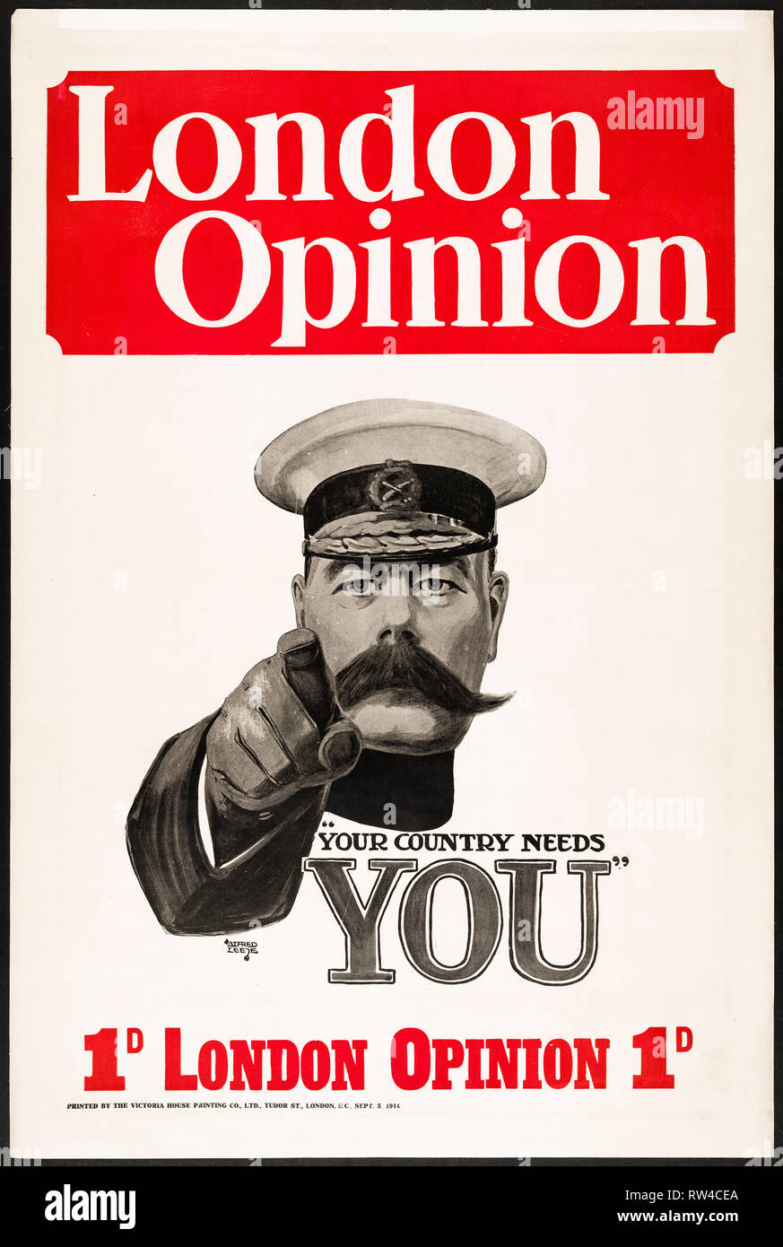 Londres Avis sur "Votre pays a besoin de vous', 5 septembre 1914 Banque D'Images