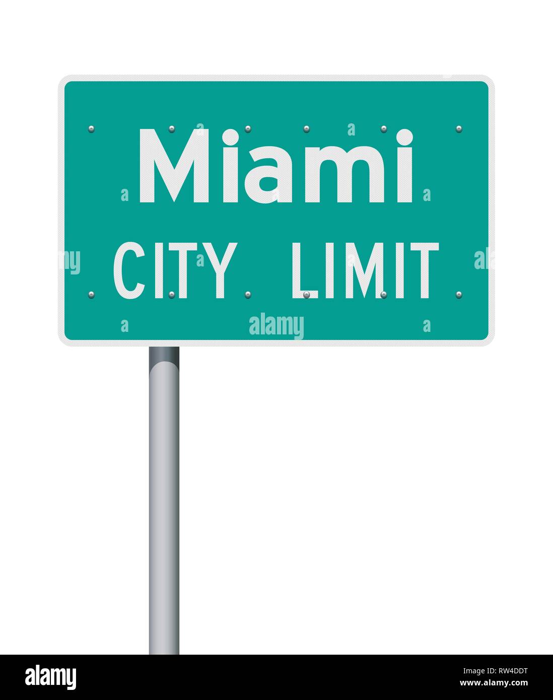Vector illustration de la limite de la ville de Miami panneau vert Illustration de Vecteur