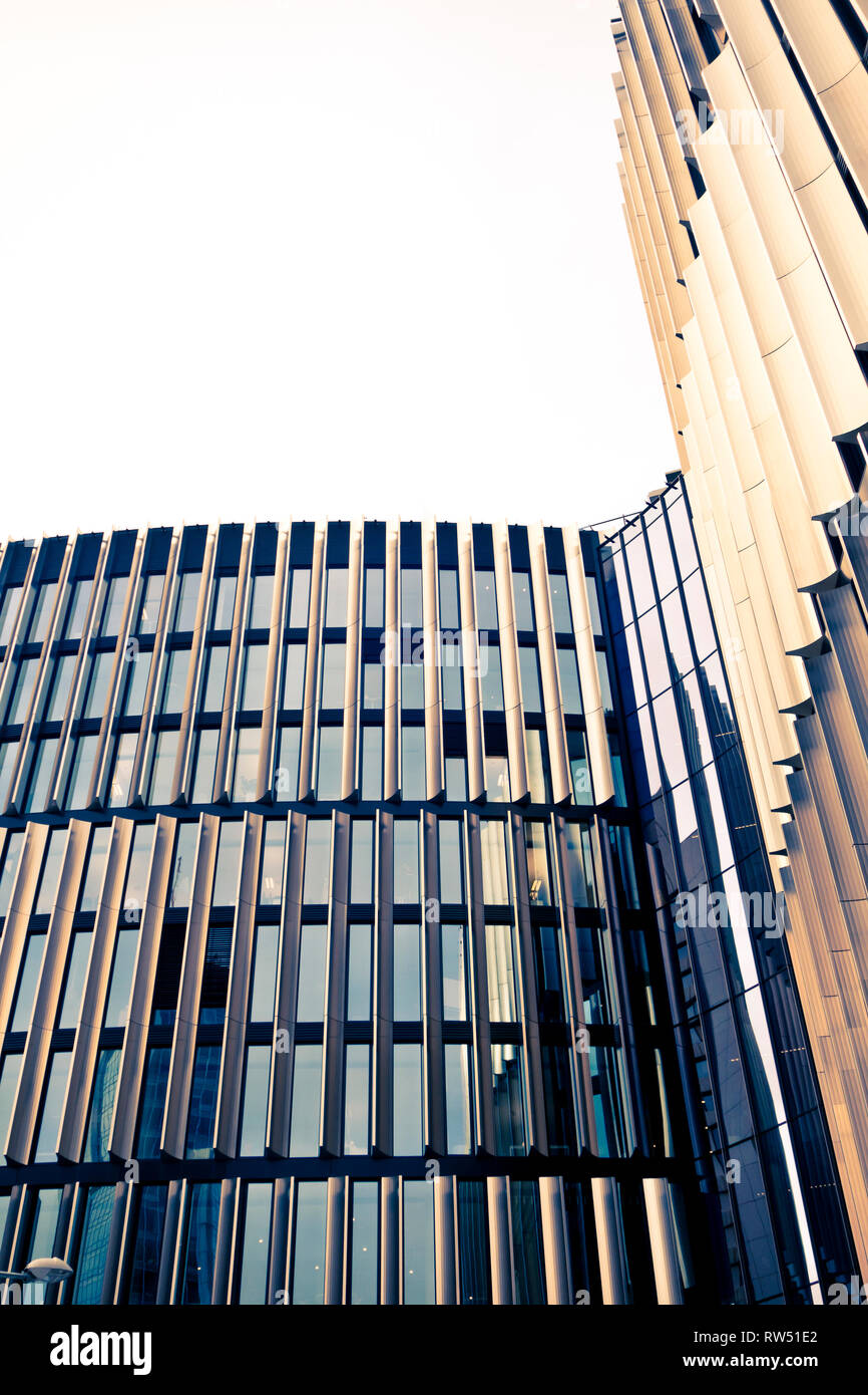 Détails de la nouvelle Grande Punto Pankrac immeuble de bureaux du quartier Pankrác gratte-ciel à Prague, République Tchèque Banque D'Images