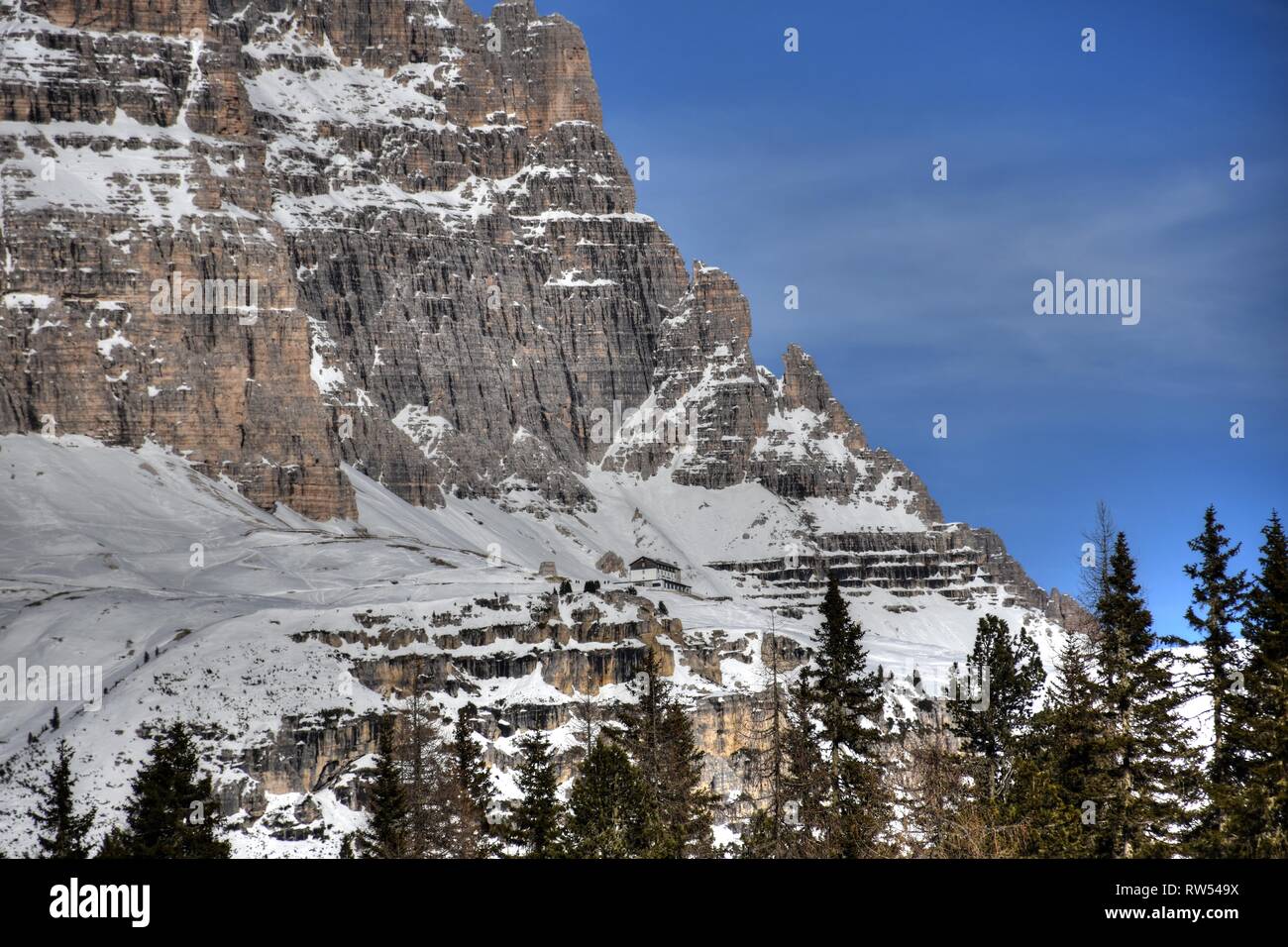 Italien, Dolomiten, Drei Zinnen, Monte Piano, Zinnen, hiver, Fels, EIS, Schnee, voir, Monte Cristallo, Cima Cadin di San Lucano, 3, 3 Cime Cime di Lav Banque D'Images