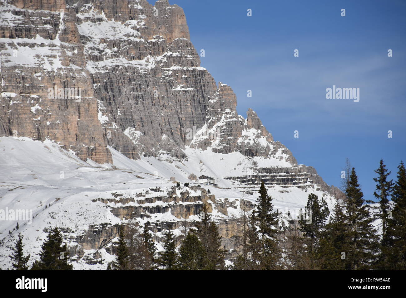 Italien, Dolomiten, Drei Zinnen, Monte Piano, Zinnen, hiver, Fels, EIS, Schnee, voir, Monte Cristallo, Cima Cadin di San Lucano, 3, 3 Cime Cime di Lav Banque D'Images