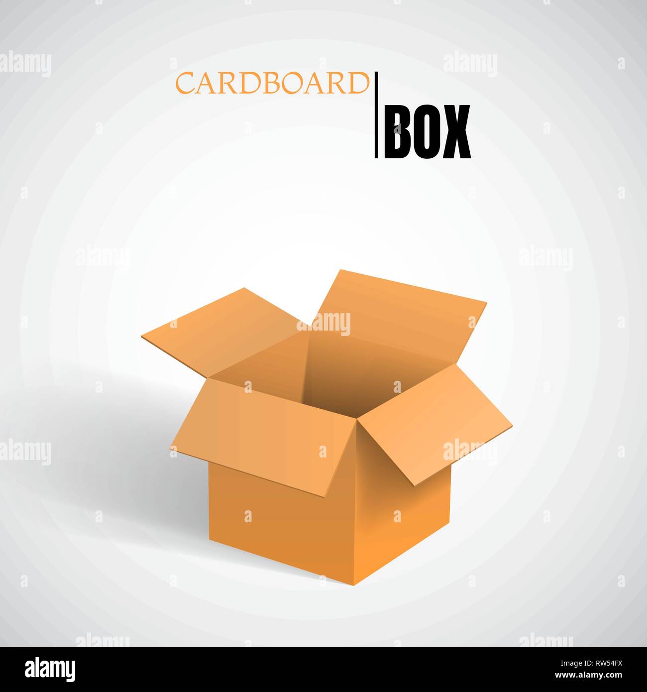 Ouverture de la boîte, carton, vecteur contenant. Illustration de Vecteur