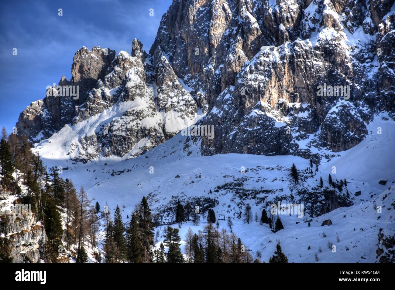 Italien, Dolomiten, Drei Zinnen, Monte Piano, Zinnen, hiver, Fels, EIS, Schnee, voir, Monte Cristallo, Cima Cadin di San Lucano, 3, 3 Cime Cime di Lav Banque D'Images