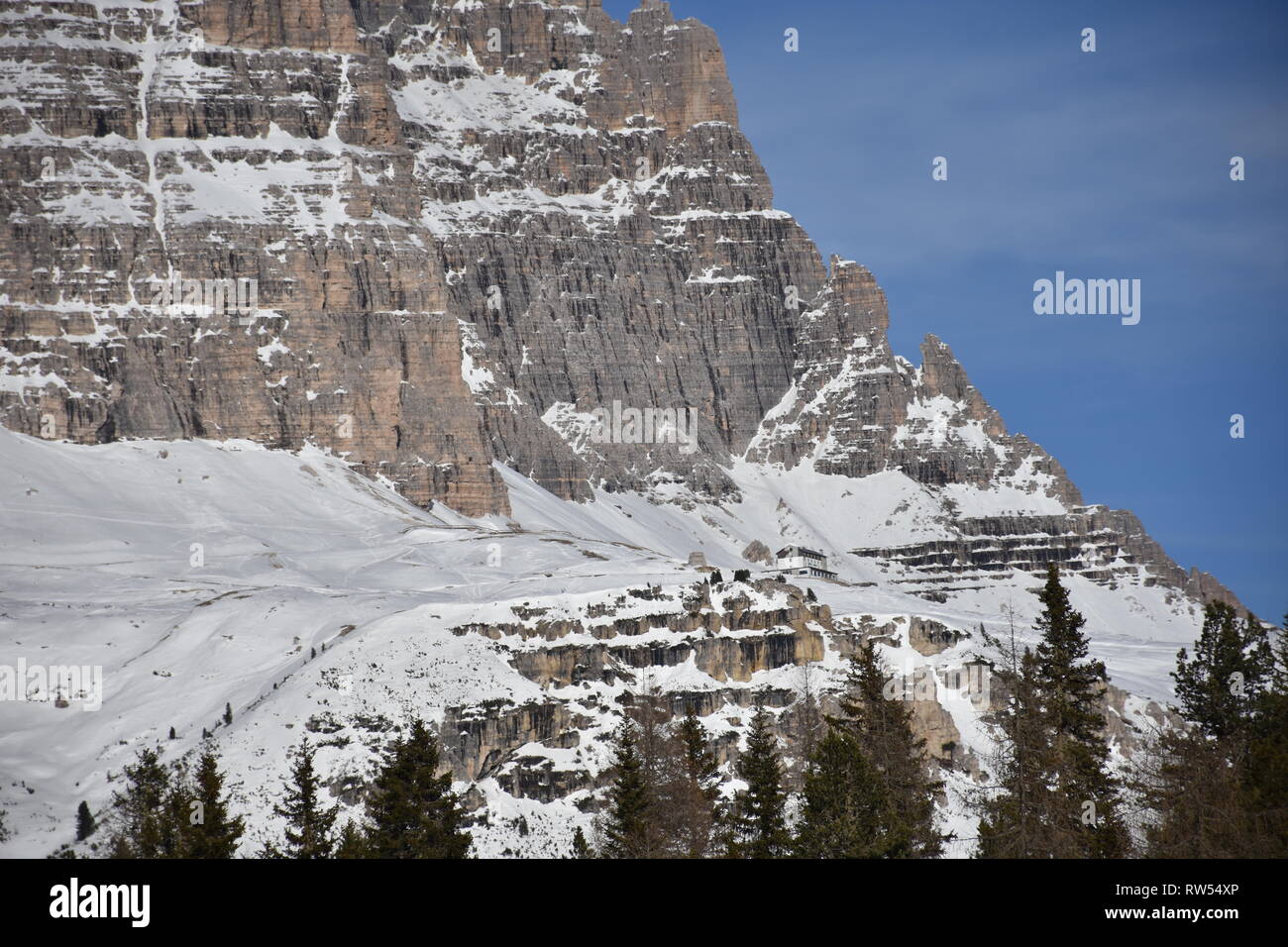 Italien, Dolomiten, Drei Zinnen, Monte Piano, Zinnen, hiver, Fels, EIS, Schnee, voir, Monte Cristallo, Cima Cadin di San Lucano, 3, 3 Cime Cime di Lav Banque D'Images