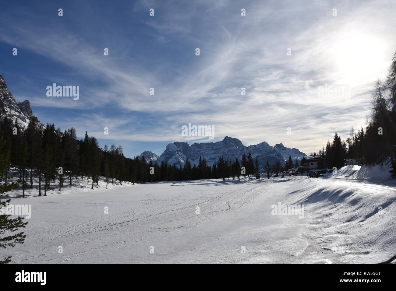 Italien, Dolomiten, Drei Zinnen, Monte Piano, Zinnen, hiver, Fels, EIS, Schnee, voir, Monte Cristallo, Cima Cadin di San Lucano, 3, 3 Cime Cime di Lav Banque D'Images