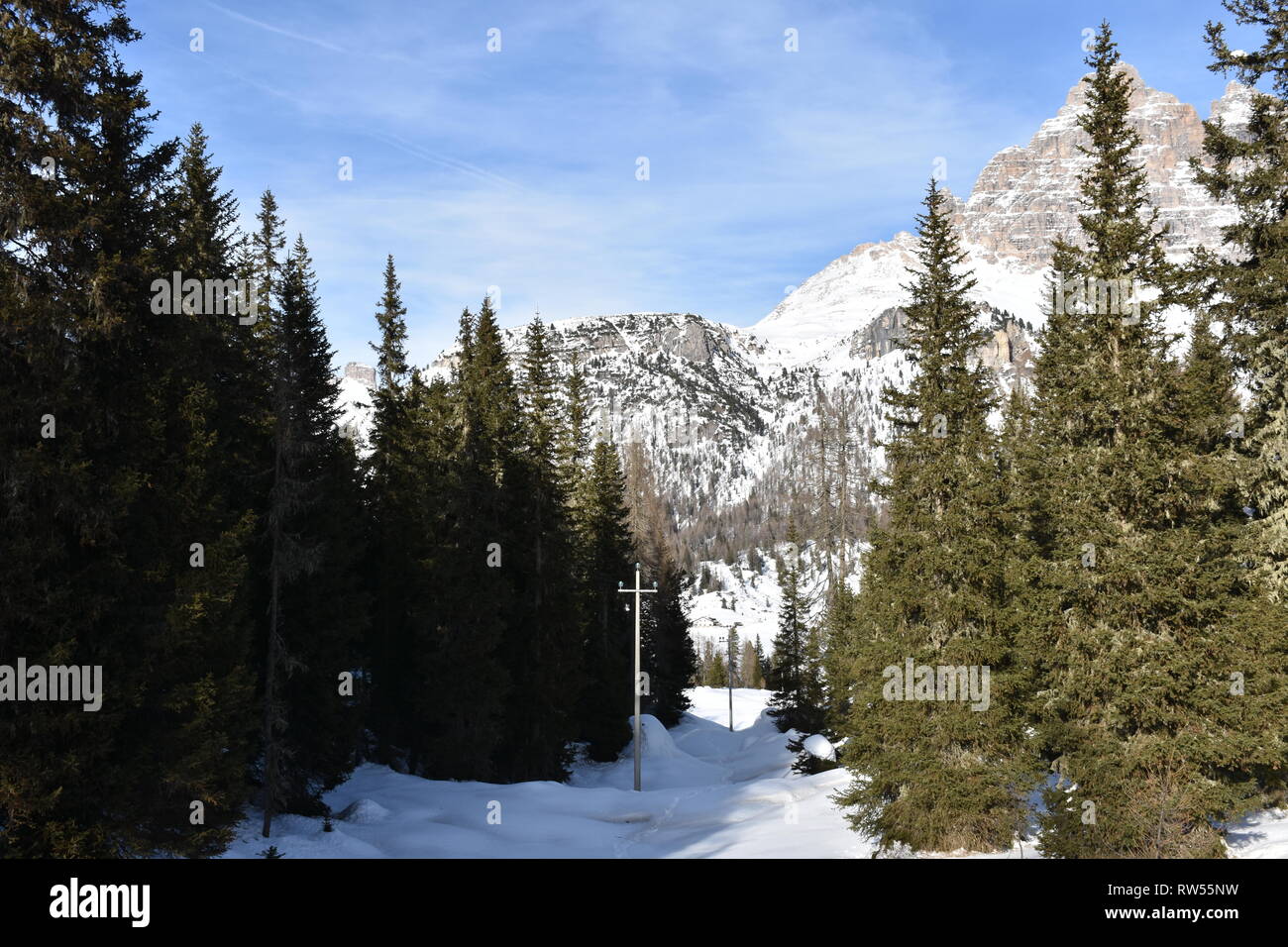 Italien, Dolomiten, Drei Zinnen, Monte Piano, Zinnen, hiver, Fels, EIS, Schnee, voir, Monte Cristallo, Cima Cadin di San Lucano, 3, 3 Cime Cime di Lav Banque D'Images