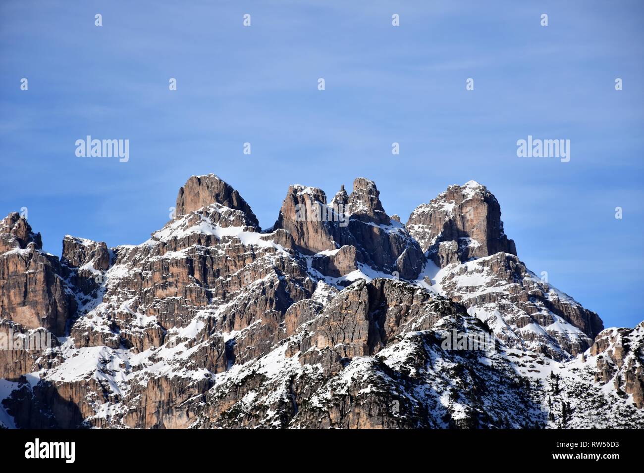 Italien, Dolomiten, Drei Zinnen, Monte Piano, Zinnen, hiver, Fels, EIS, Schnee, voir, Monte Cristallo, Cima Cadin di San Lucano, 3, 3 Cime Cime di Lav Banque D'Images