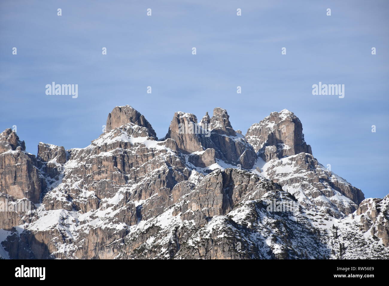Italien, Dolomiten, Drei Zinnen, Monte Piano, Zinnen, hiver, Fels, EIS, Schnee, voir, Monte Cristallo, Cima Cadin di San Lucano, 3, 3 Cime Cime di Lav Banque D'Images