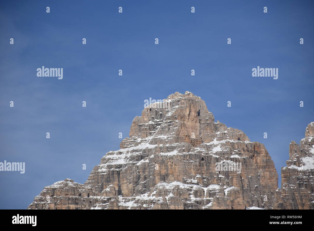 Italien, Dolomiten, Drei Zinnen, Monte Piano, Zinnen, hiver, Fels, EIS, Schnee, voir, Monte Cristallo, Cima Cadin di San Lucano, 3, 3 Cime Cime di Lav Banque D'Images
