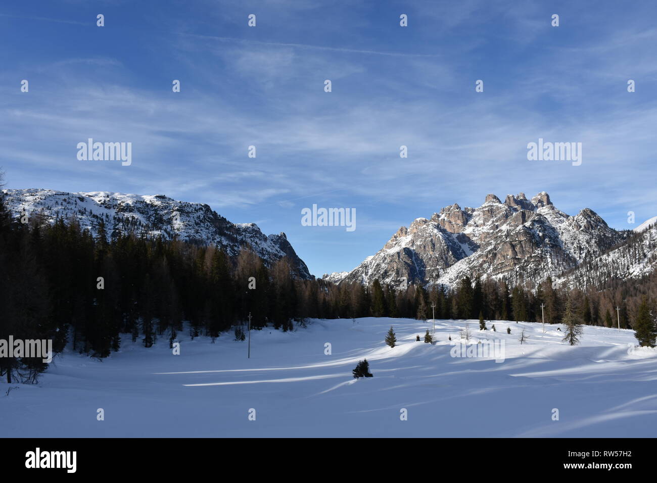 Italien, Dolomiten, Drei Zinnen, Monte Piano, Zinnen, hiver, Fels, EIS, Schnee, voir, Monte Cristallo, Cima Cadin di San Lucano, 3, 3 Cime Cime di Lav Banque D'Images