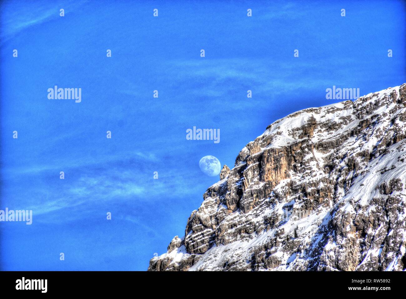 Italien, Dolomiten, Drei Zinnen, Monte Piano, Zinnen, hiver, Fels, EIS, Schnee, voir, Monte Cristallo, Cima Cadin di San Lucano, 3, 3 Cime Cime di Lav Banque D'Images