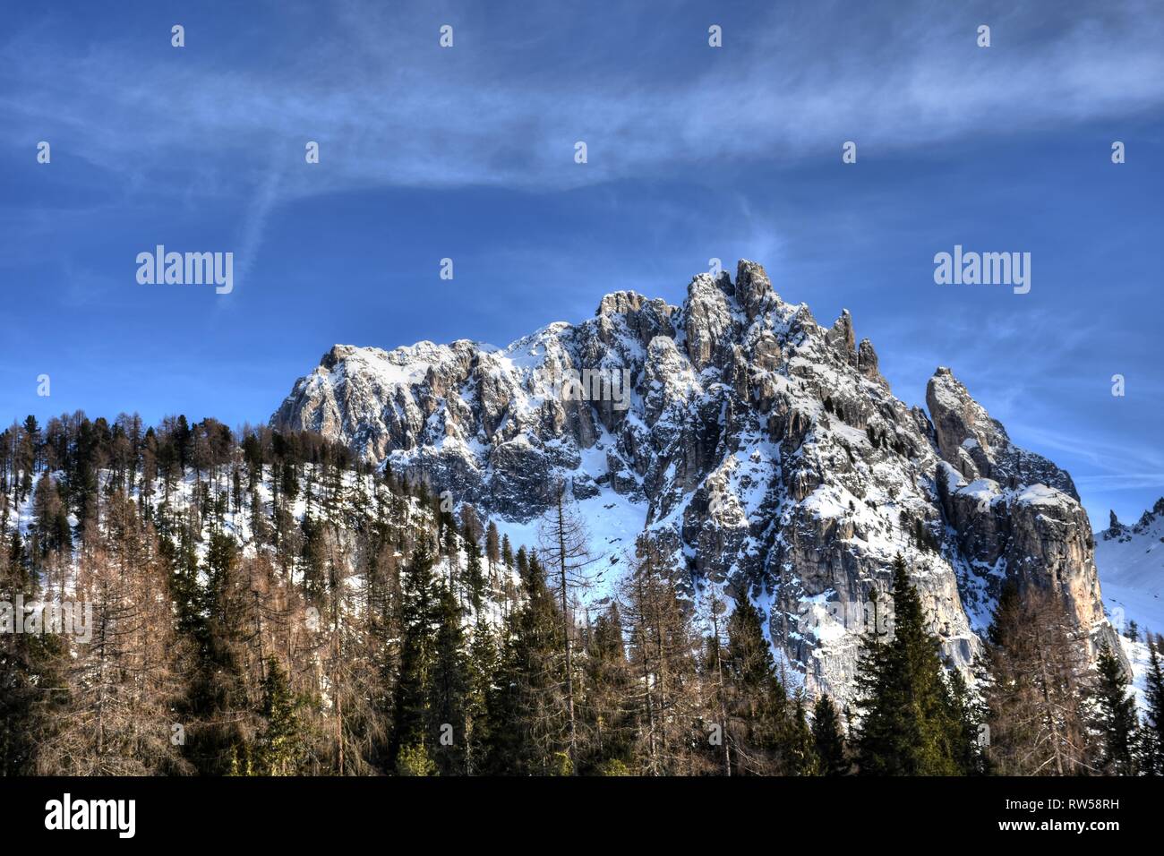 Italien, Dolomiten, Drei Zinnen, Monte Piano, Zinnen, hiver, Fels, EIS, Schnee, voir, Monte Cristallo, Cima Cadin di San Lucano, 3, 3 Cime Cime di Lav Banque D'Images