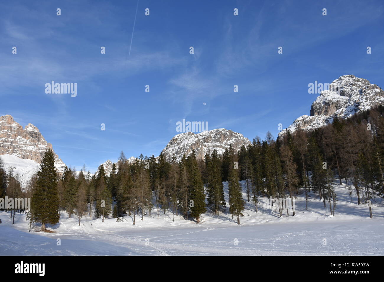 Italien, Dolomiten, Drei Zinnen, Monte Piano, Zinnen, hiver, Fels, EIS, Schnee, voir, Monte Cristallo, Cima Cadin di San Lucano, 3, 3 Cime Cime di Lav Banque D'Images