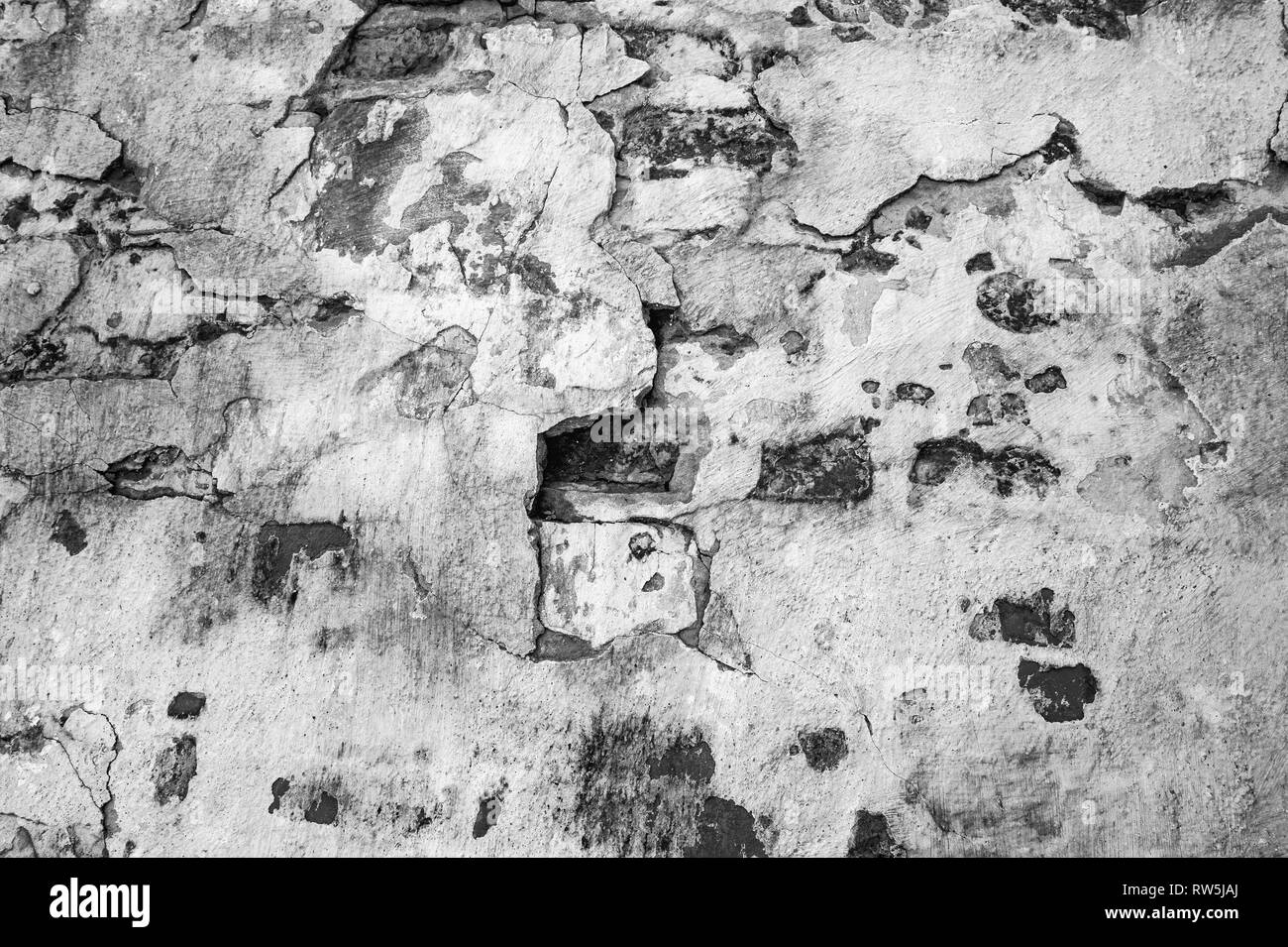 Texture mur de pierre résumé fond de vieux traités de la pierre. Noir et blanc. Banque D'Images