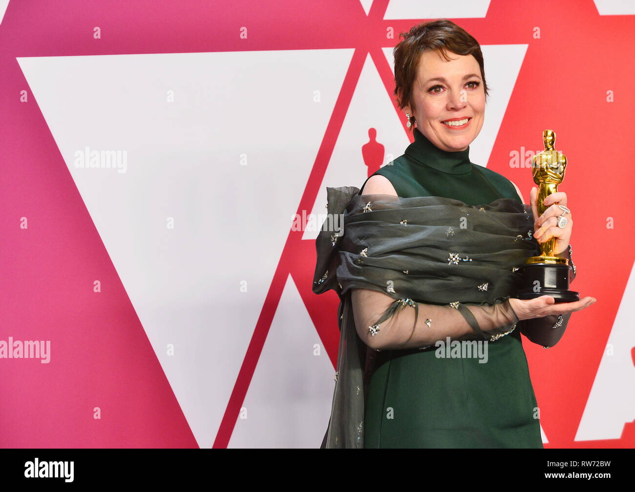 Olivia Colman - Meilleure actrice lors de la 91e 014 Awards dans la salle de presse pendant au Hollywood and Highland le 24 février 2019 à Hollywood, Californie Banque D'Images