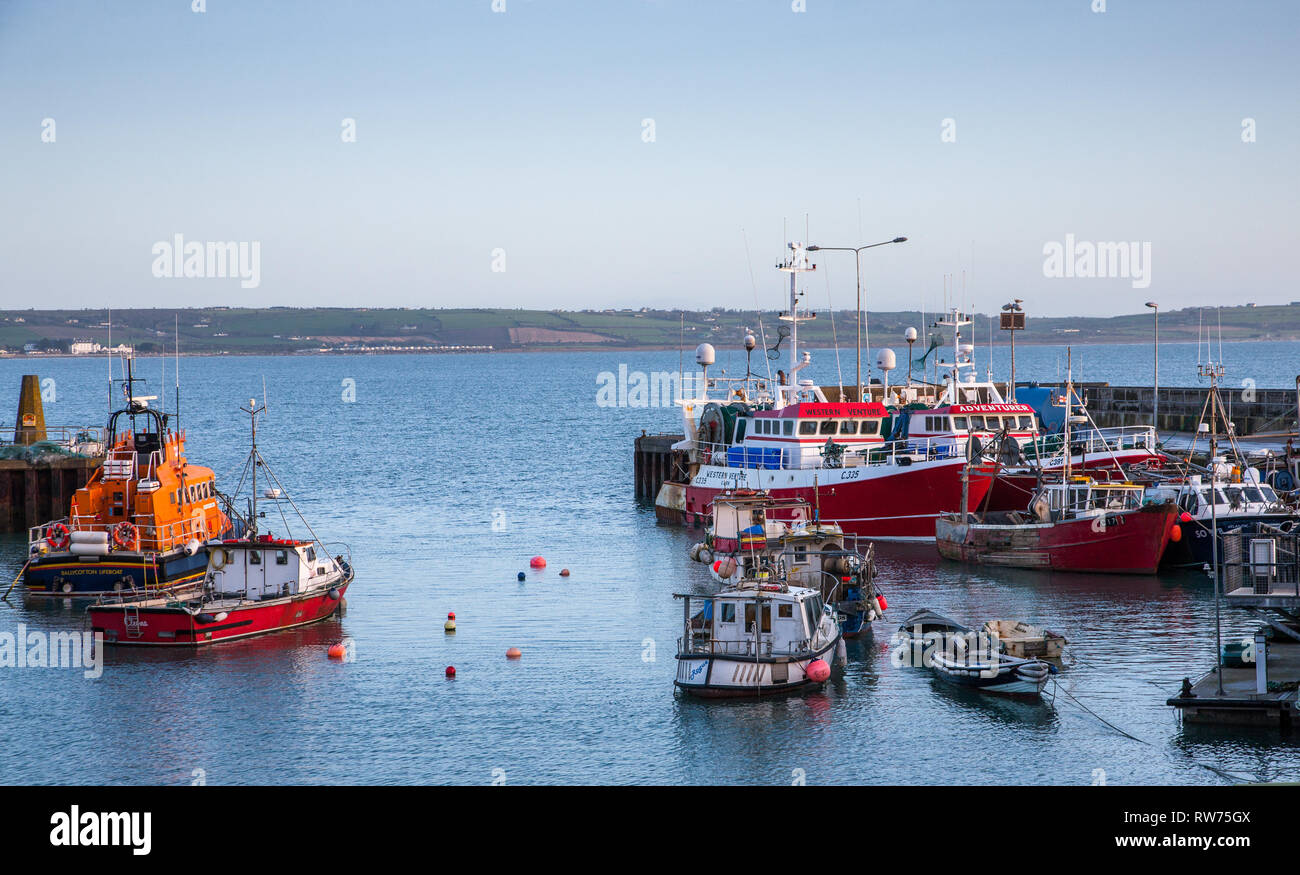 Ballycotton, Cork, Irlande. Le 05 mars, 2019. Les bateaux de pêche amarrés dans le port sur un lumineux matin calme à Ballycotton, co Cork, Irlande. Crédit : David Creedon/Alamy Live News Banque D'Images