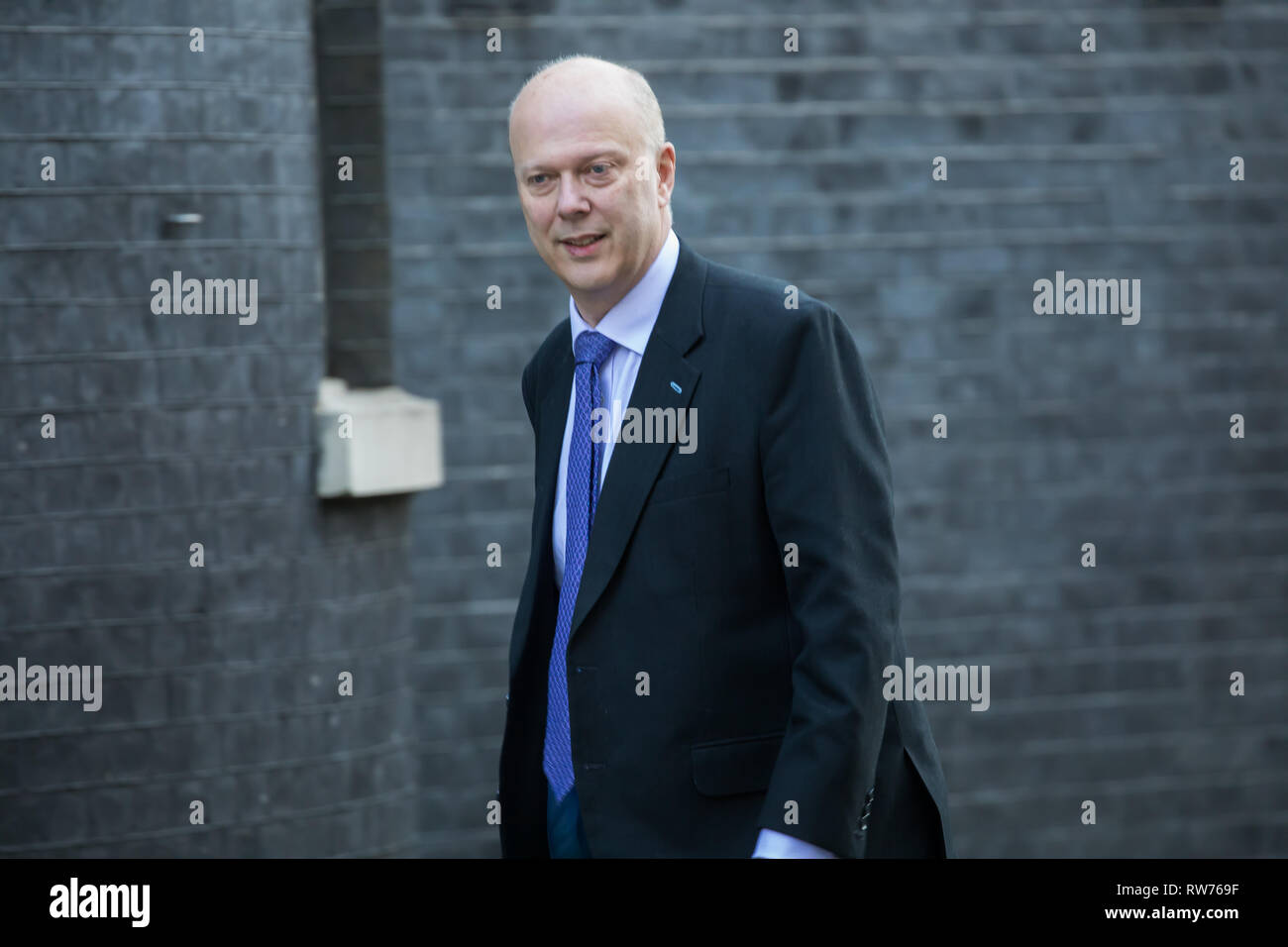 Londres, Royaume-Uni. 5e Mar, 2019.Le Secrétaire d'État aux Transports le Rt Hon Chris Grayling MP arrive pour la réunion hebdomadaire du cabinet au 10 Downing Street à Londres. Credit : Keith Larby/Alamy Live News Banque D'Images