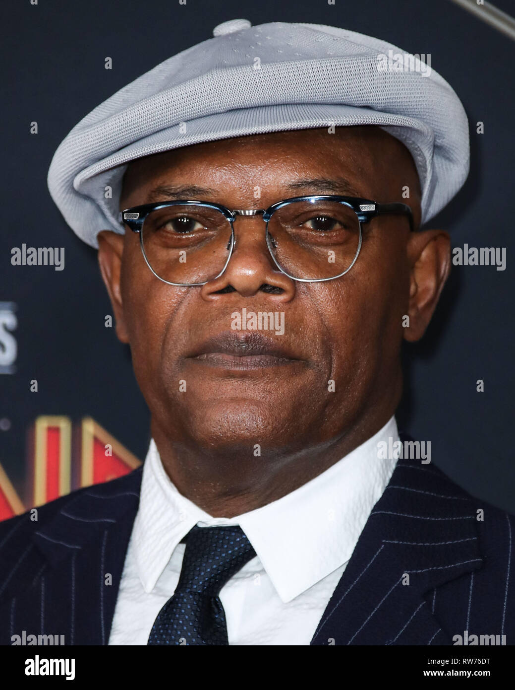 HOLLYWOOD, LOS ANGELES, CA, USA - 04 mars : l'acteur Samuel L. Jackson arrive à la première mondiale de 'Captain Marvel Studios Marvel' tenue à l'El Capitan Theatre Le 4 mars 2019 à Hollywood, Los Angeles, Californie, États-Unis. (Photo par Xavier Collin/Image Press Office) Banque D'Images