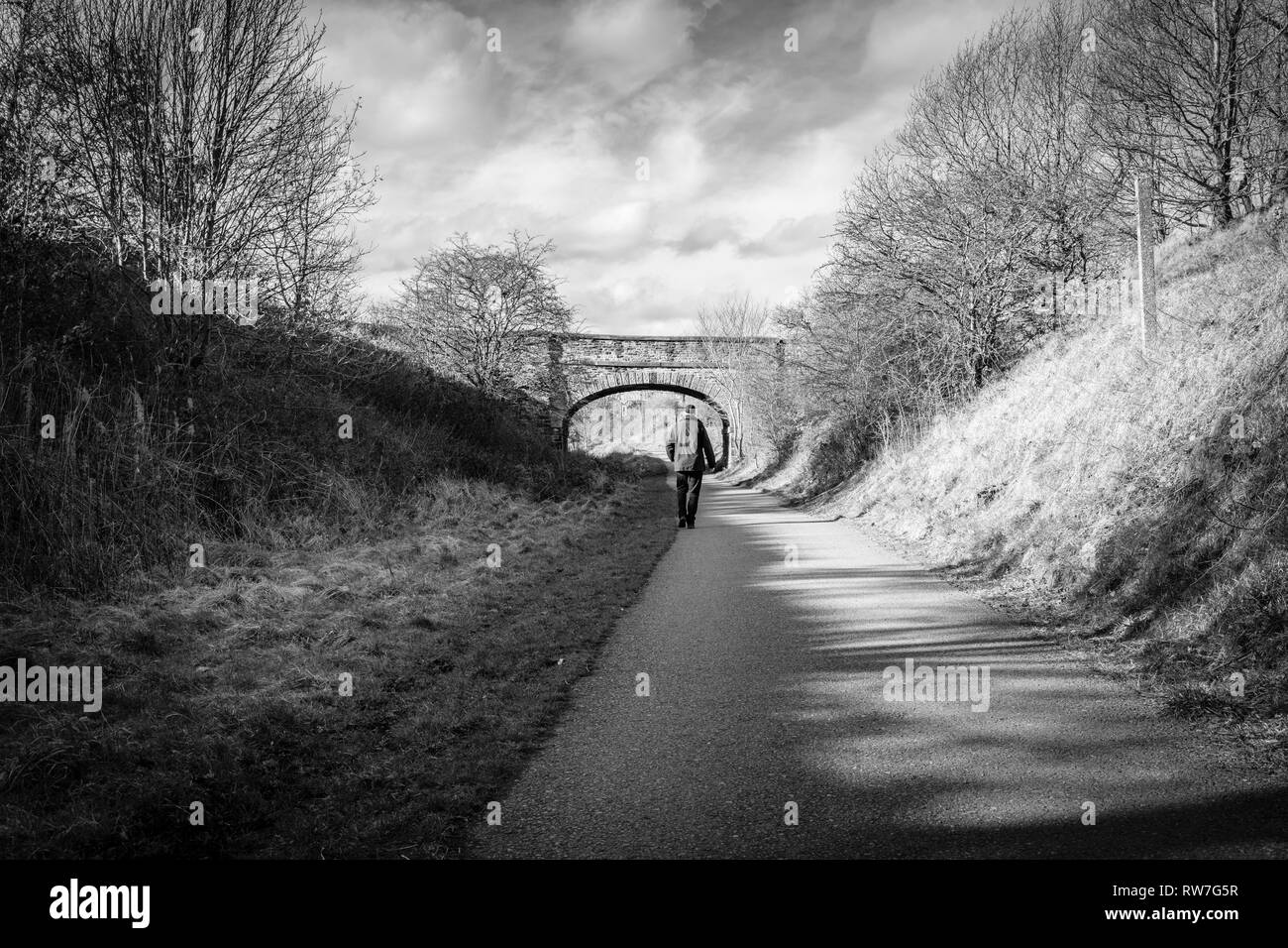 La Spen Valley Greenway près de Low Moor, Bradford, West Yorkshire, Angleterre, Royaume-Uni. Banque D'Images