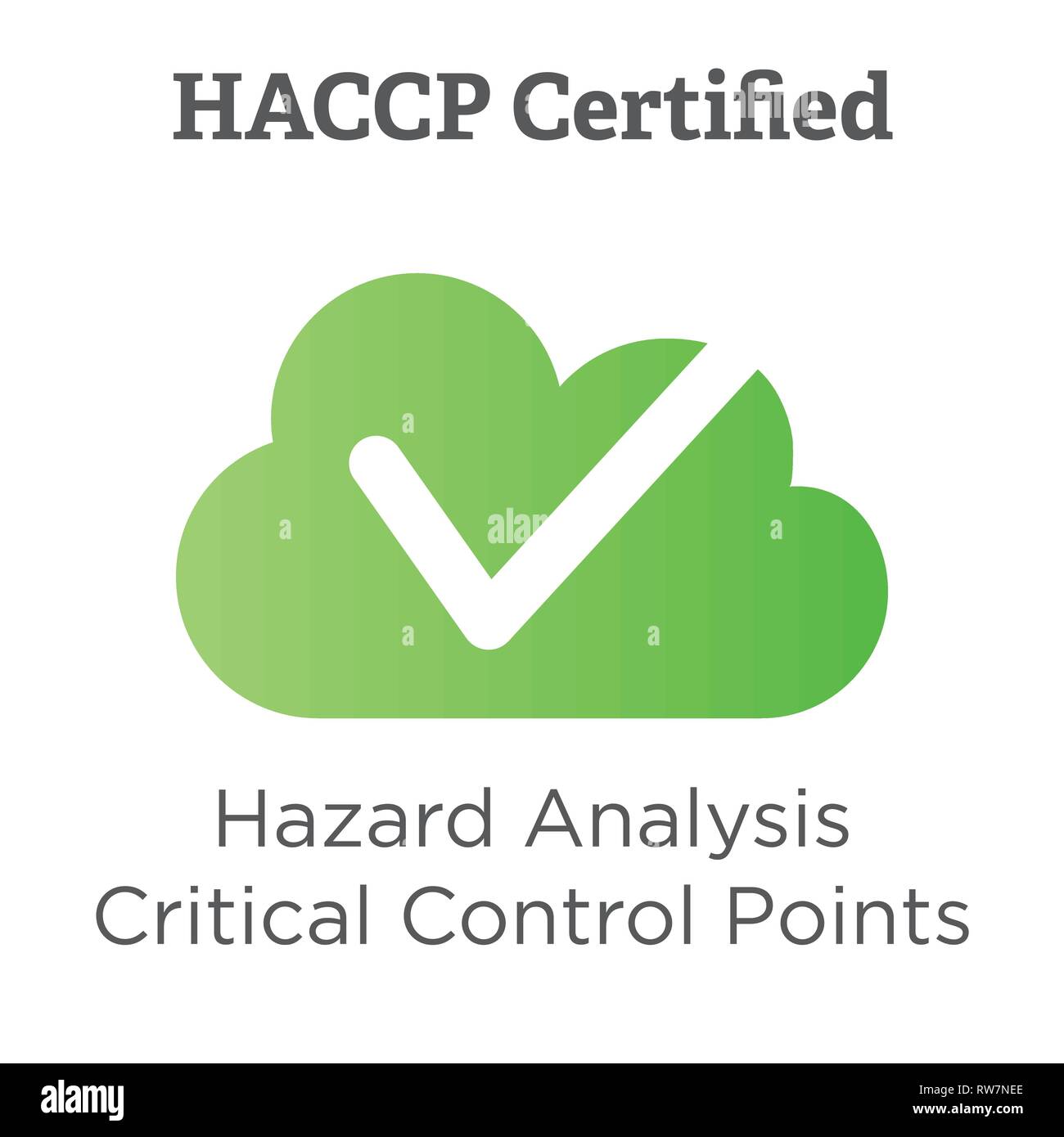 | HACCP Hazard Analysis Critical Control Points icône avec award ou coche Illustration de Vecteur