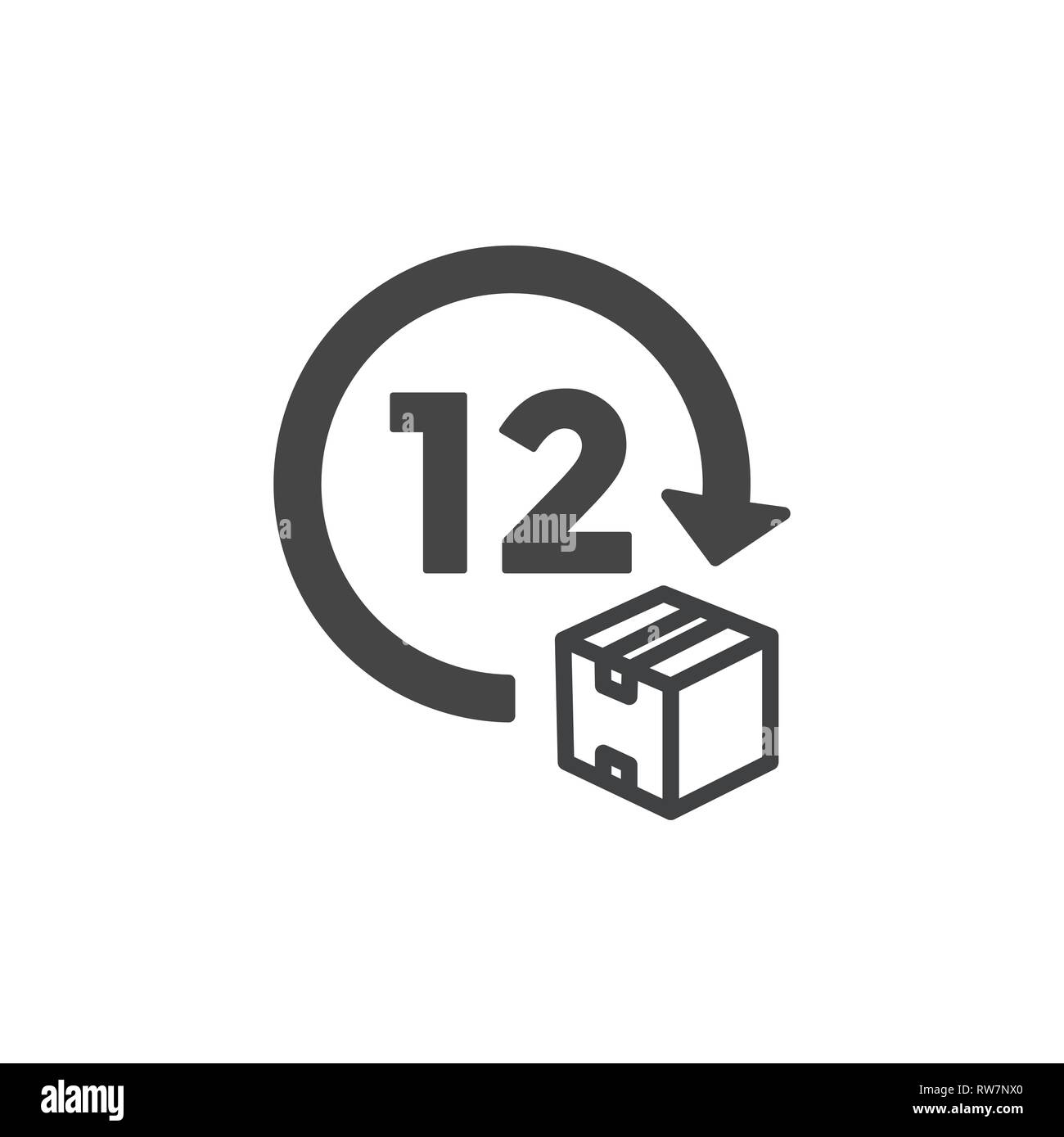 L'icône w Gestion du temps, dépêchez-vous, la date limite et à l'heure symbolique Illustration de Vecteur