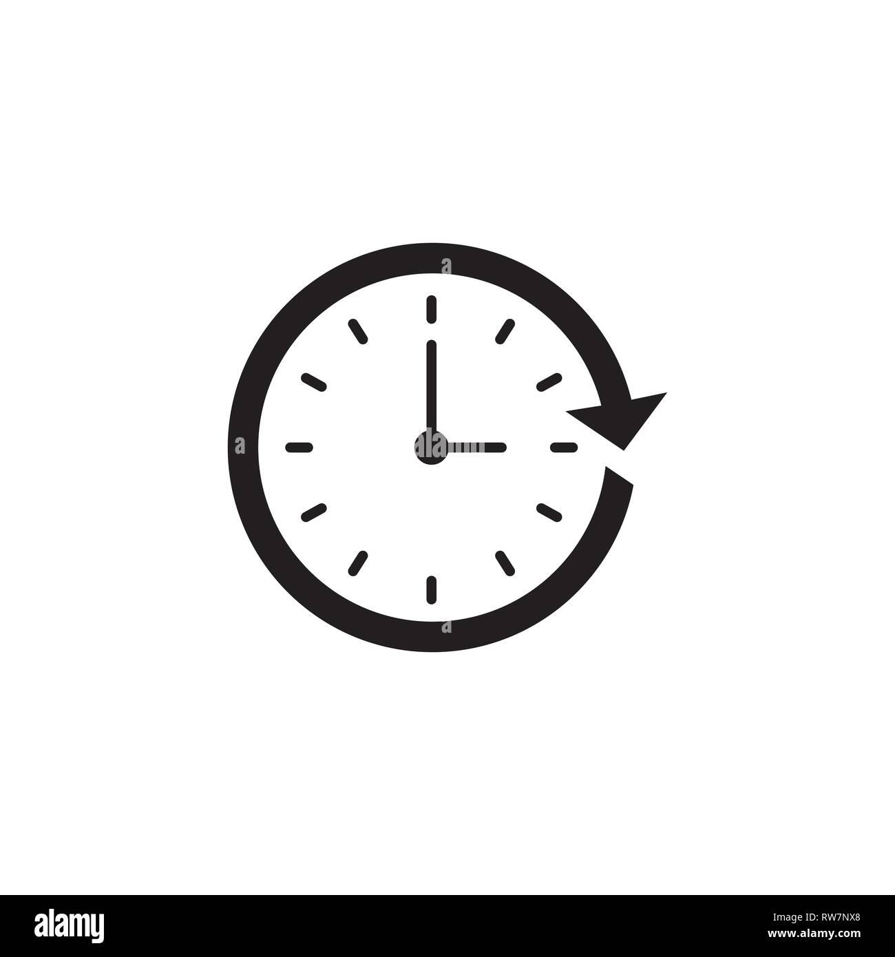 L'icône w Gestion du temps, dépêchez-vous, la date limite et à l'heure symbolique Illustration de Vecteur