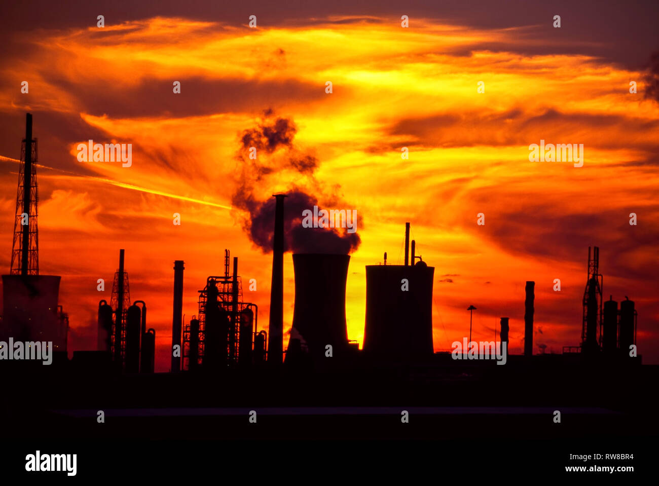 Paysage industriel et la pollution, Teesside, UK Banque D'Images
