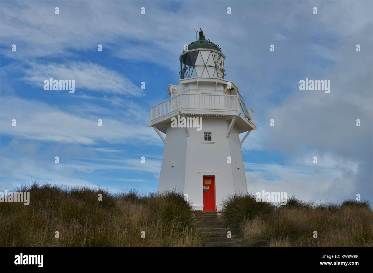 Catlins blanc phare dans le sud de la Nouvelle Zélande Banque D'Images