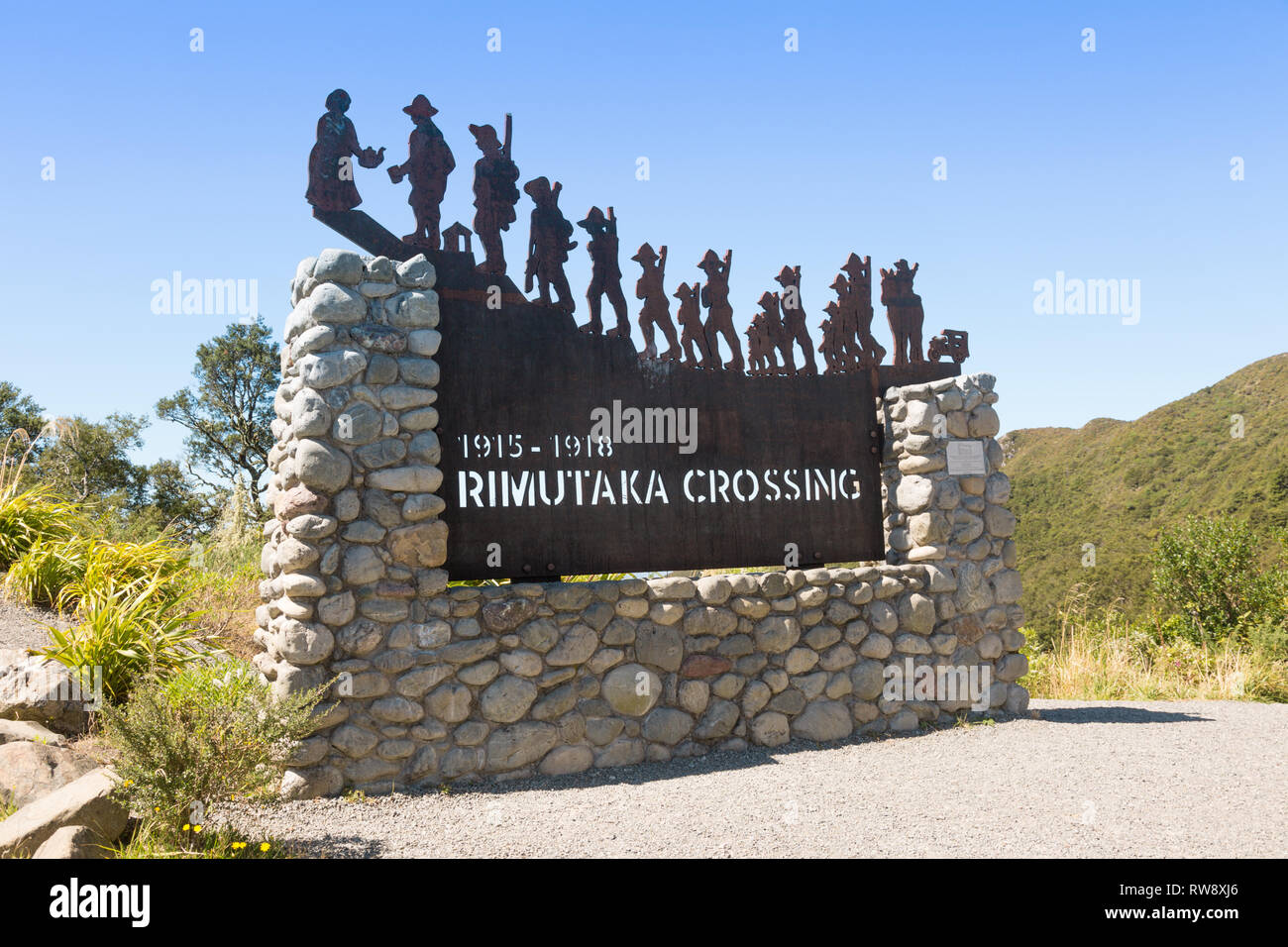 Rimutaka crossing memorial, Nouvelle-Zélande Banque D'Images