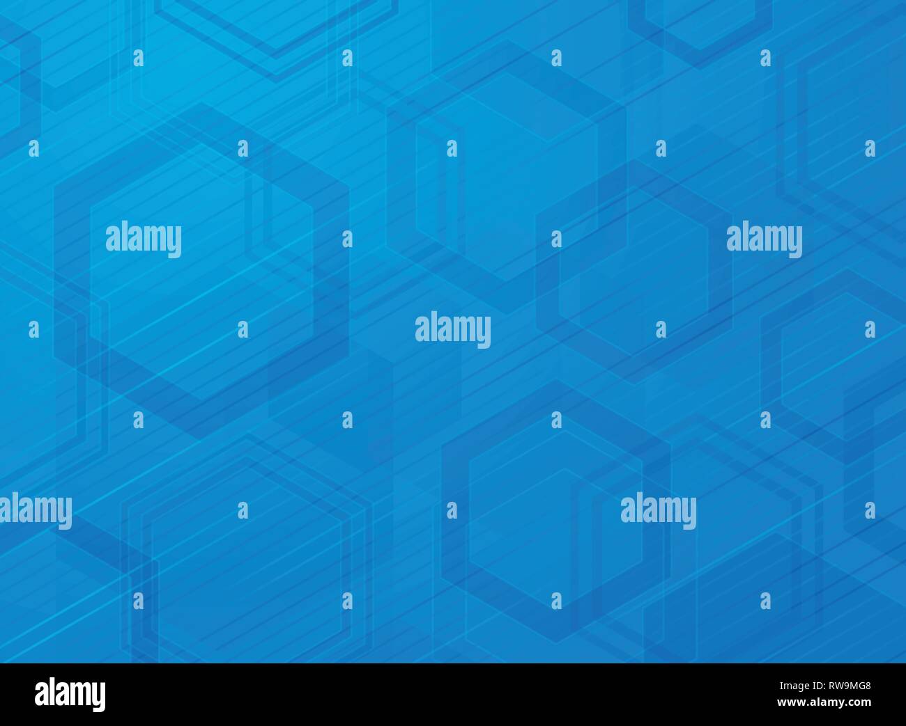 La technologie Résumé motif hexagonal bleu fond design moderne. La décoration en couleur à l'aide de conception de la dimension pour ad, affiche, brochure, copie espace, pr Illustration de Vecteur
