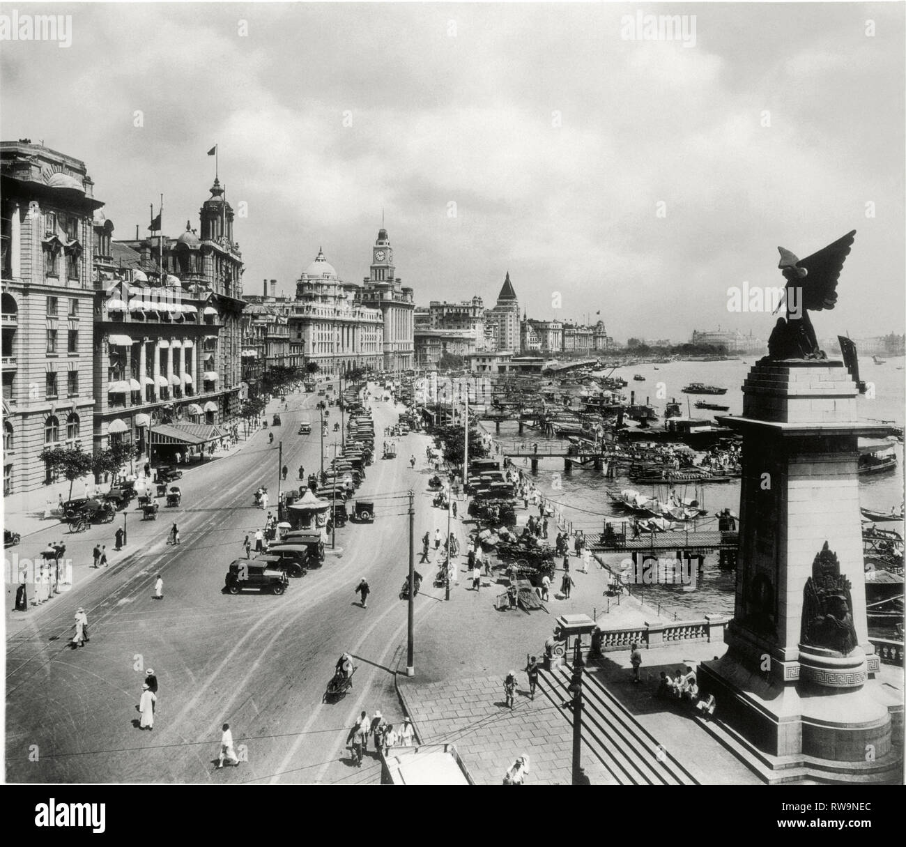 Le Bund, Shanghai, Chine, 1930 Banque D'Images