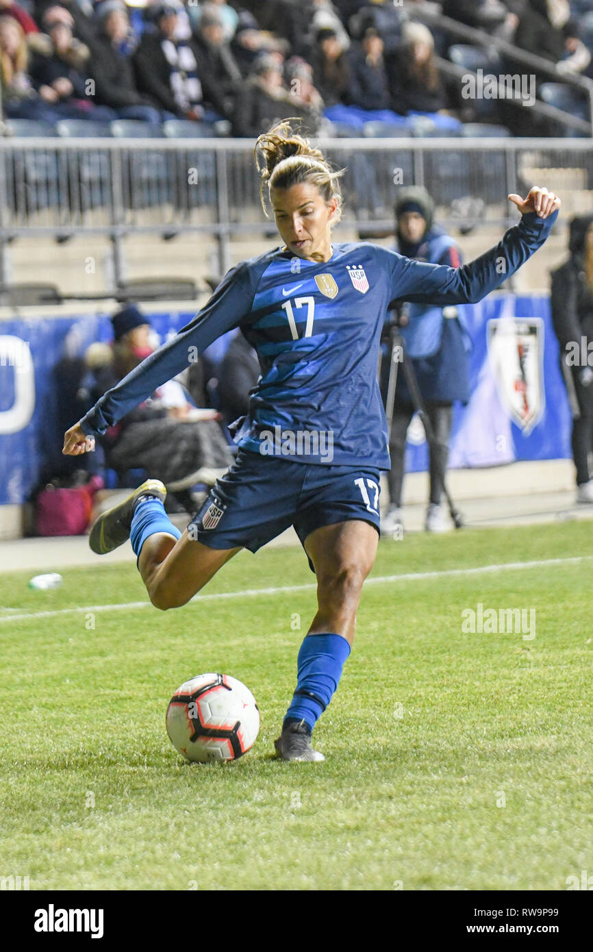 Tobin Heath dans une coupe du monde 2019 friendly - US women's soccer Coupe du SheBelieves avec l'United States women's national team - women soccer player Banque D'Images