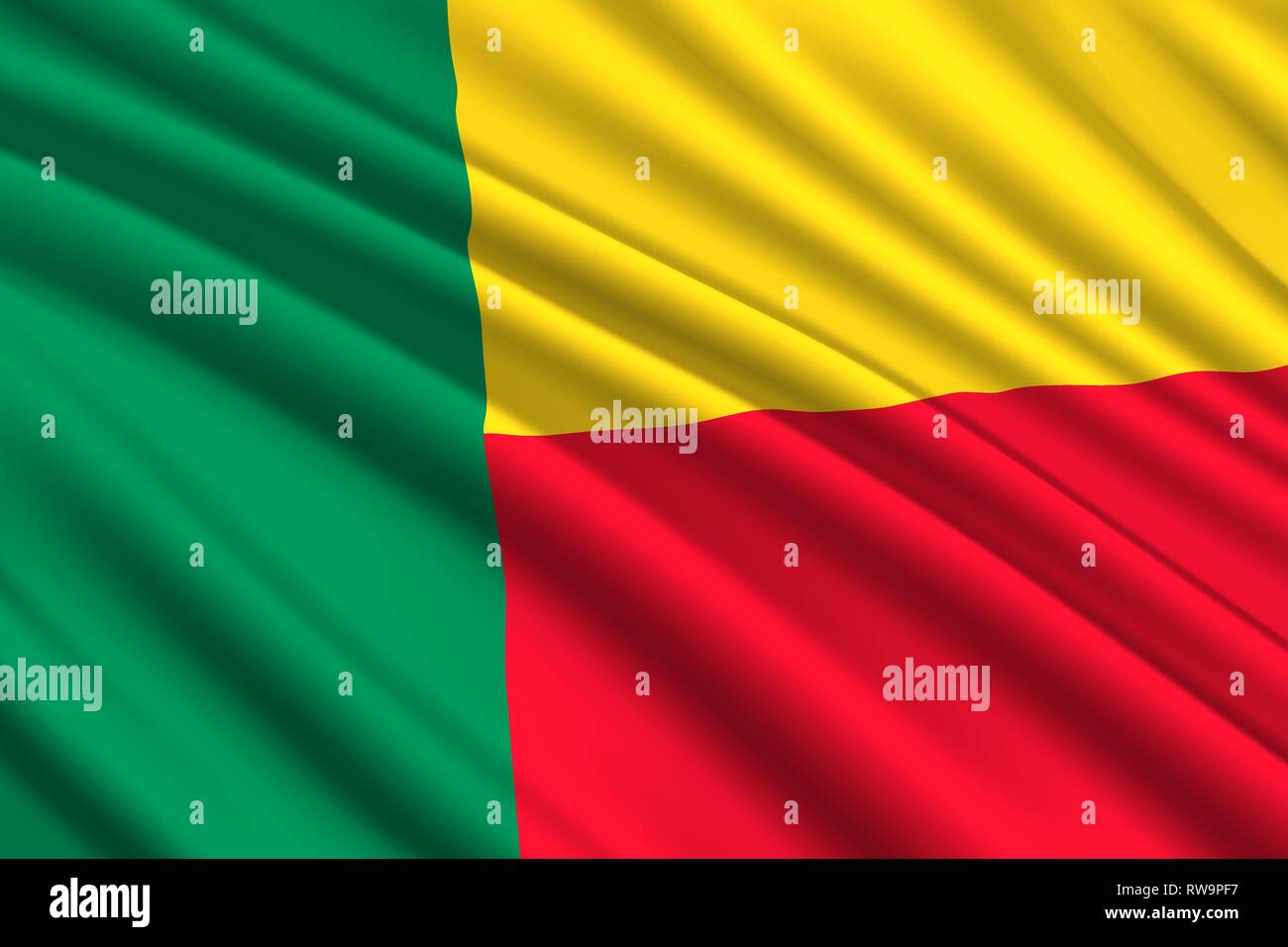 Waving Flag du Bénin. Vector illustration Illustration de Vecteur Waving Flag du Bénin. Vector illustration Illustration de Vecteur