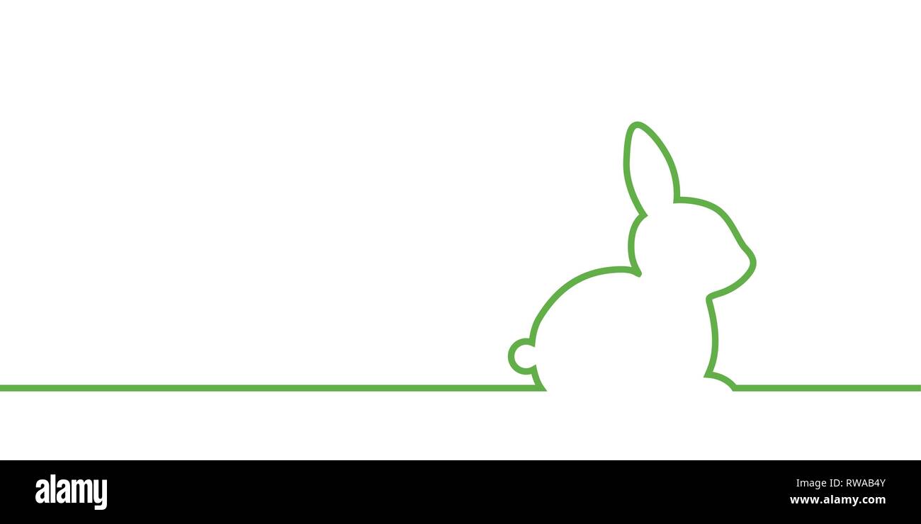 Pâques lapin vert sur fond blanc bordure vector illustration EPS10 Illustration de Vecteur