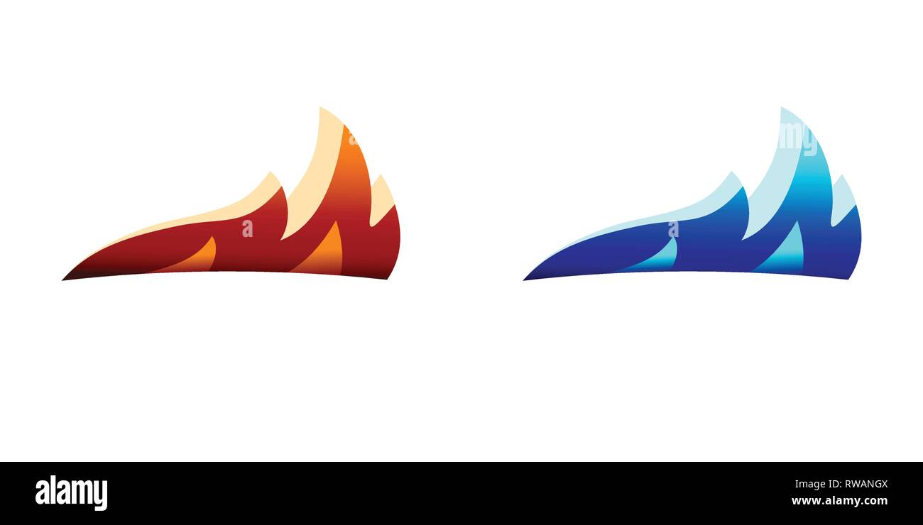 Feu Flamme Logo design modèle vecteur silhouette Illustration de Vecteur